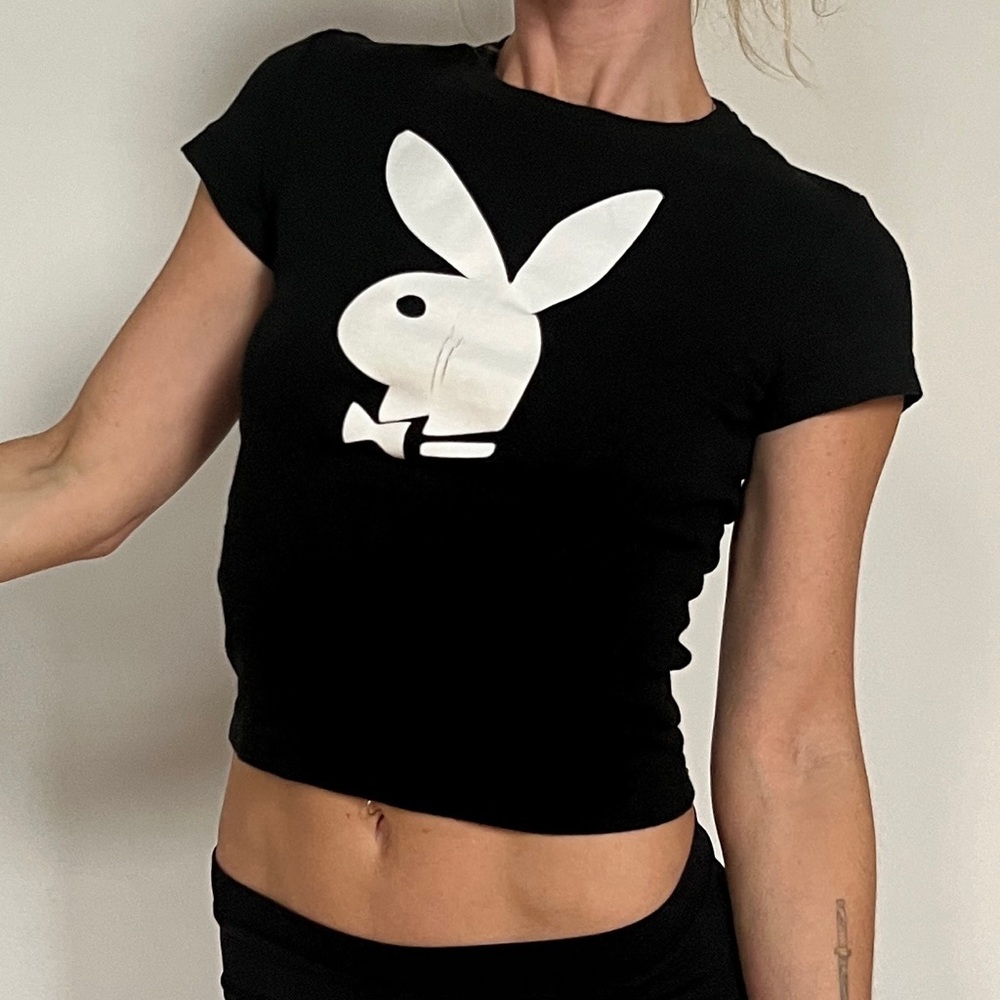 Vintage Playboy Black Graphic Baby Tee